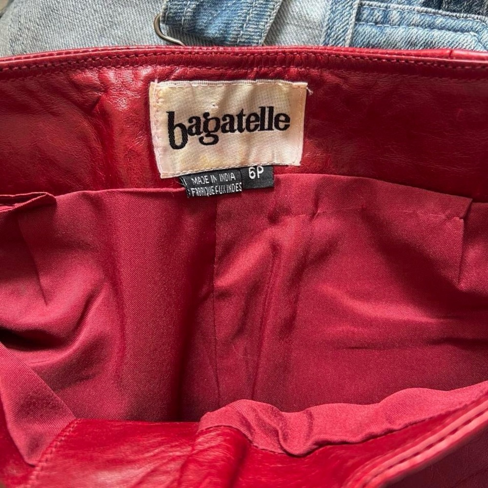 Red Bagatelle Leather Pants - image 6